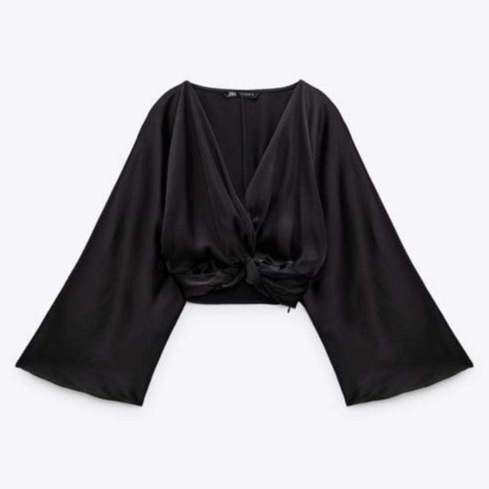 Zara Knotted Satin Top